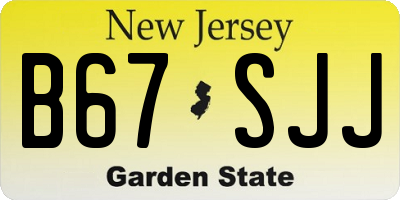 NJ license plate B67SJJ