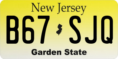 NJ license plate B67SJQ