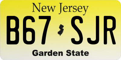 NJ license plate B67SJR