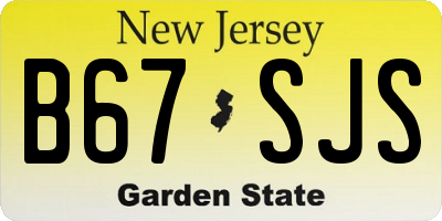 NJ license plate B67SJS