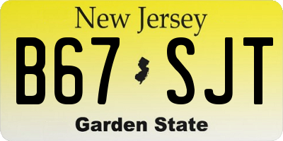 NJ license plate B67SJT