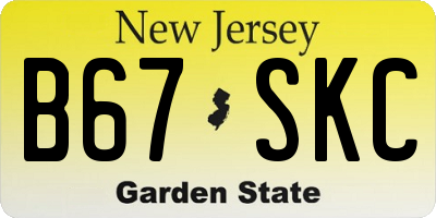 NJ license plate B67SKC