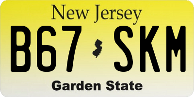 NJ license plate B67SKM