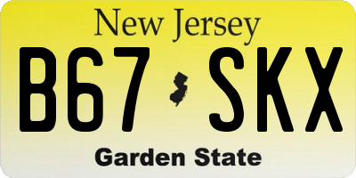 NJ license plate B67SKX