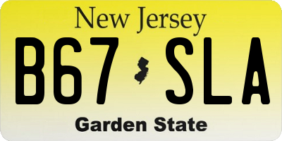 NJ license plate B67SLA