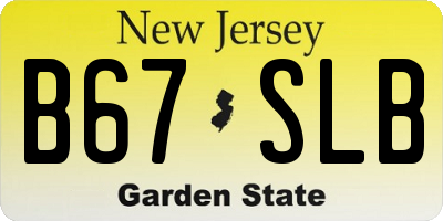 NJ license plate B67SLB