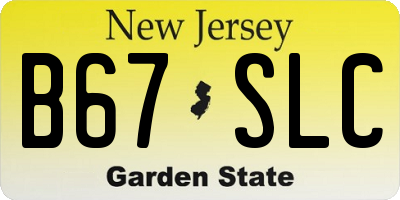 NJ license plate B67SLC