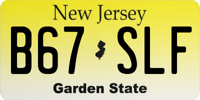 NJ license plate B67SLF