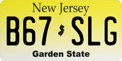 NJ license plate B67SLG