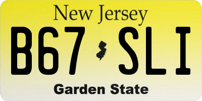 NJ license plate B67SLI