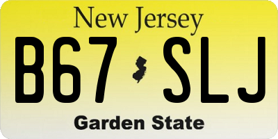 NJ license plate B67SLJ