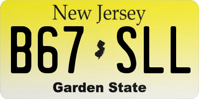 NJ license plate B67SLL