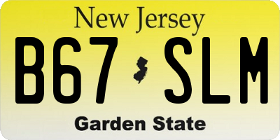 NJ license plate B67SLM