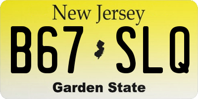 NJ license plate B67SLQ