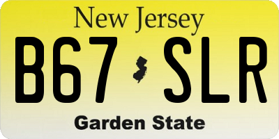 NJ license plate B67SLR