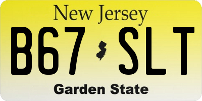 NJ license plate B67SLT