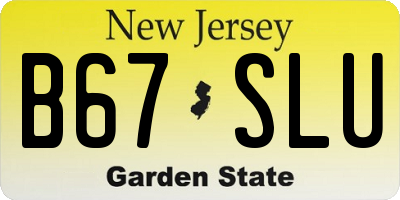 NJ license plate B67SLU