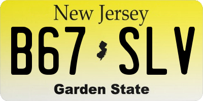 NJ license plate B67SLV
