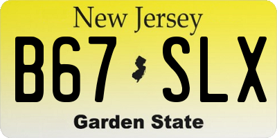 NJ license plate B67SLX