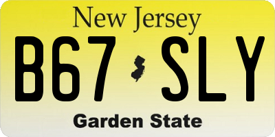 NJ license plate B67SLY
