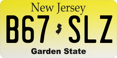 NJ license plate B67SLZ