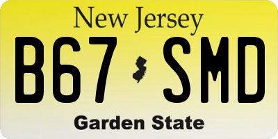 NJ license plate B67SMD