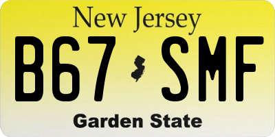NJ license plate B67SMF