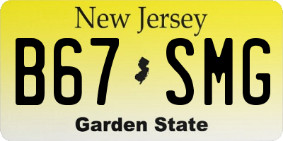 NJ license plate B67SMG