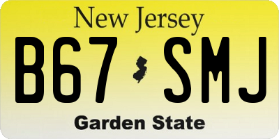 NJ license plate B67SMJ