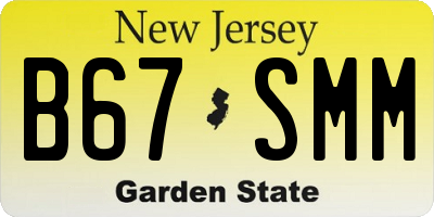 NJ license plate B67SMM