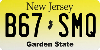 NJ license plate B67SMQ