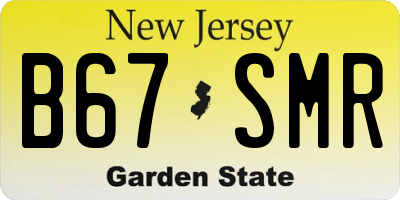 NJ license plate B67SMR