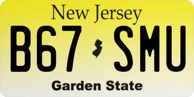NJ license plate B67SMU