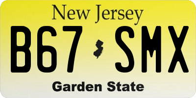 NJ license plate B67SMX