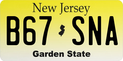 NJ license plate B67SNA