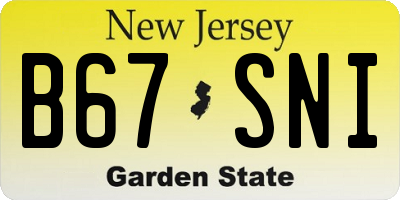 NJ license plate B67SNI