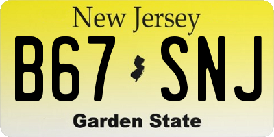 NJ license plate B67SNJ