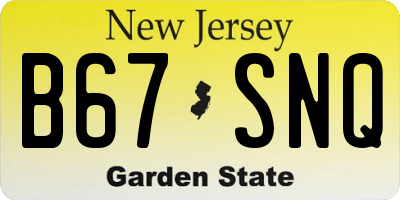 NJ license plate B67SNQ