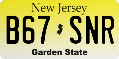 NJ license plate B67SNR