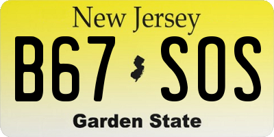NJ license plate B67SOS