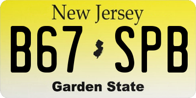 NJ license plate B67SPB