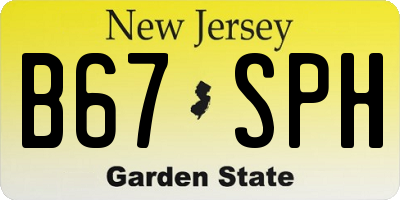 NJ license plate B67SPH
