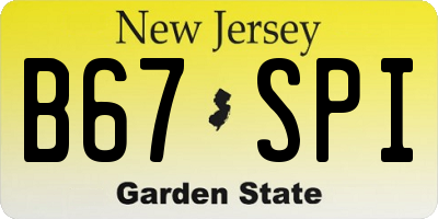 NJ license plate B67SPI