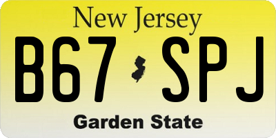 NJ license plate B67SPJ