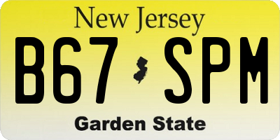 NJ license plate B67SPM