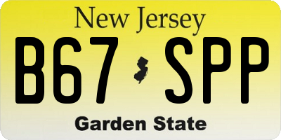 NJ license plate B67SPP
