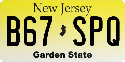 NJ license plate B67SPQ