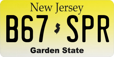 NJ license plate B67SPR