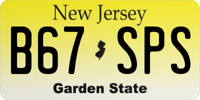 NJ license plate B67SPS