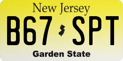 NJ license plate B67SPT